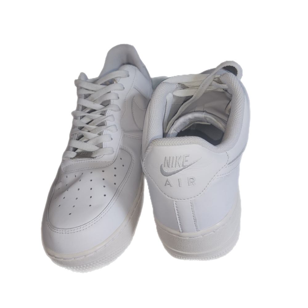 Nike White Air Force 1 Low 07 Triple White Leather Sneakers Classic Design - Picture 5 of 7